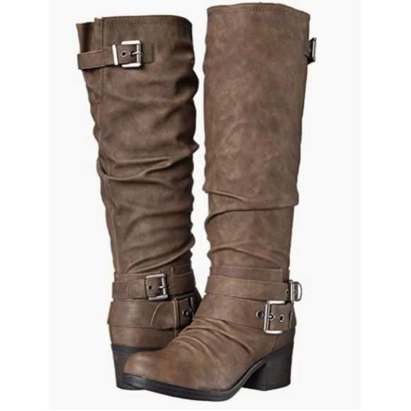 Carlos By Carlos Santana Women's Claudia Wide Calf Motorcycle Boot, Black, 7 M U - Picture 6 of 11